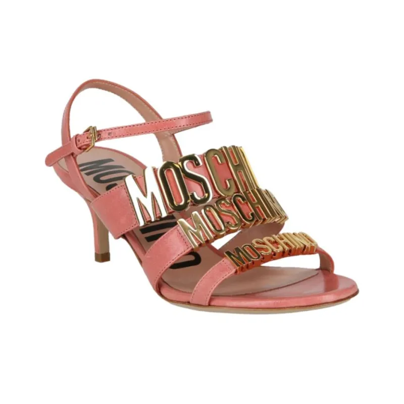 MOSCHINO Degrade One Strap Sandals 5cm Women's Pink-2