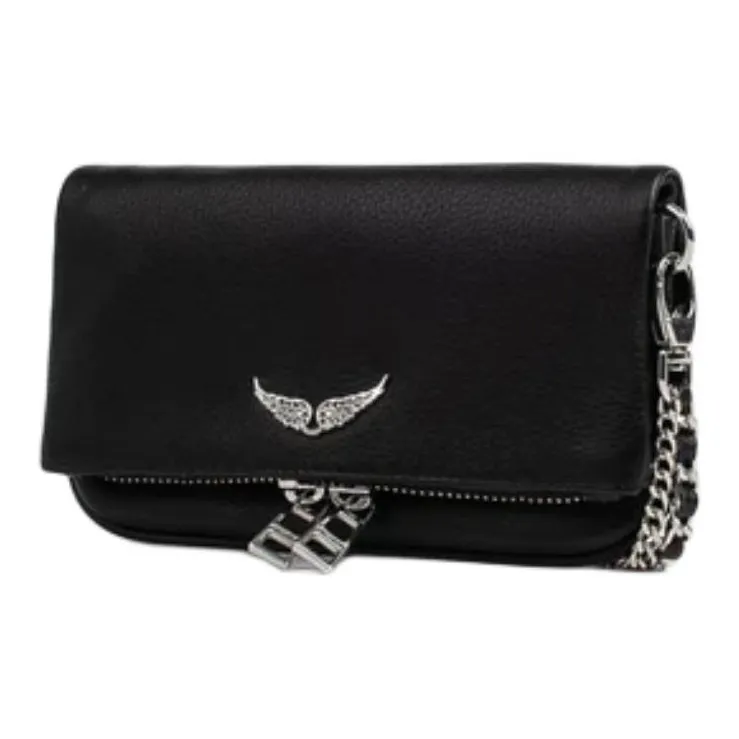 Zadig & Voltaire Rocky Grain Leather Shoulder Bag Regular Women's Black-4