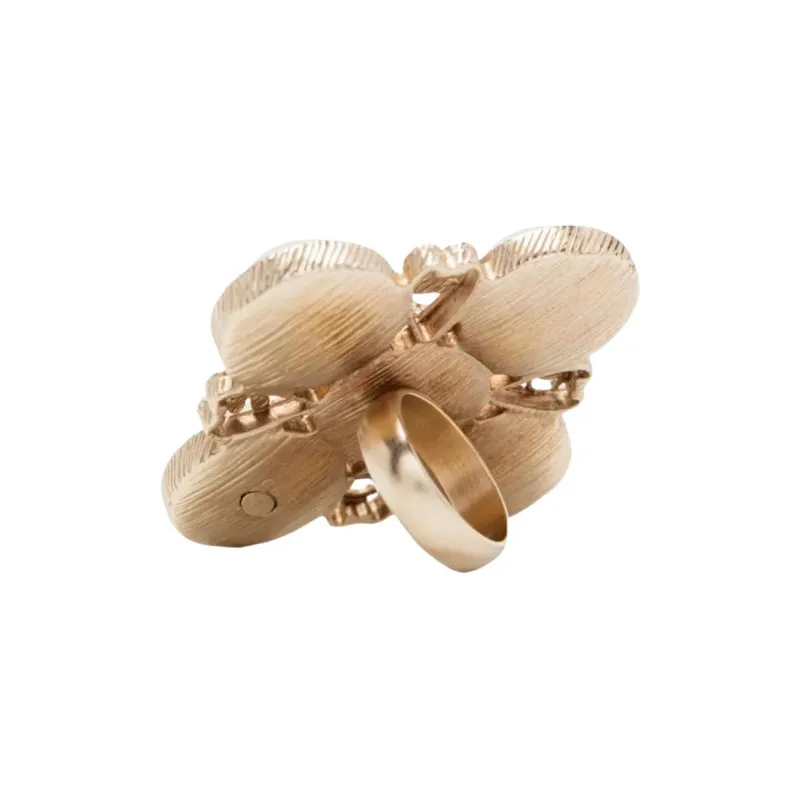 CHANEL Metal, Pearl Rings Women's Gold-1