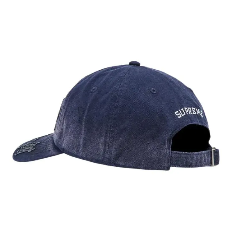 Supreme Leather Baseball Caps Unisex Marine Blue-2