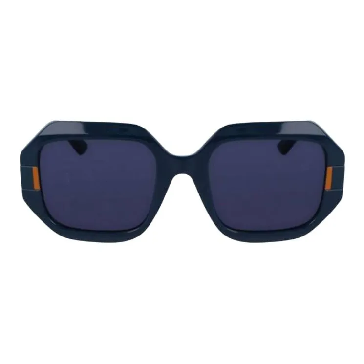 KARL LAGERFELD Titanium Stainless Steel Cellulose Acetate Irregular Shape Sunglasses Unisex Blue-1