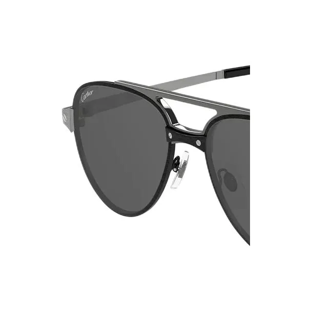 CARTIER Metal Aviator Sunglasses Men's Black-2