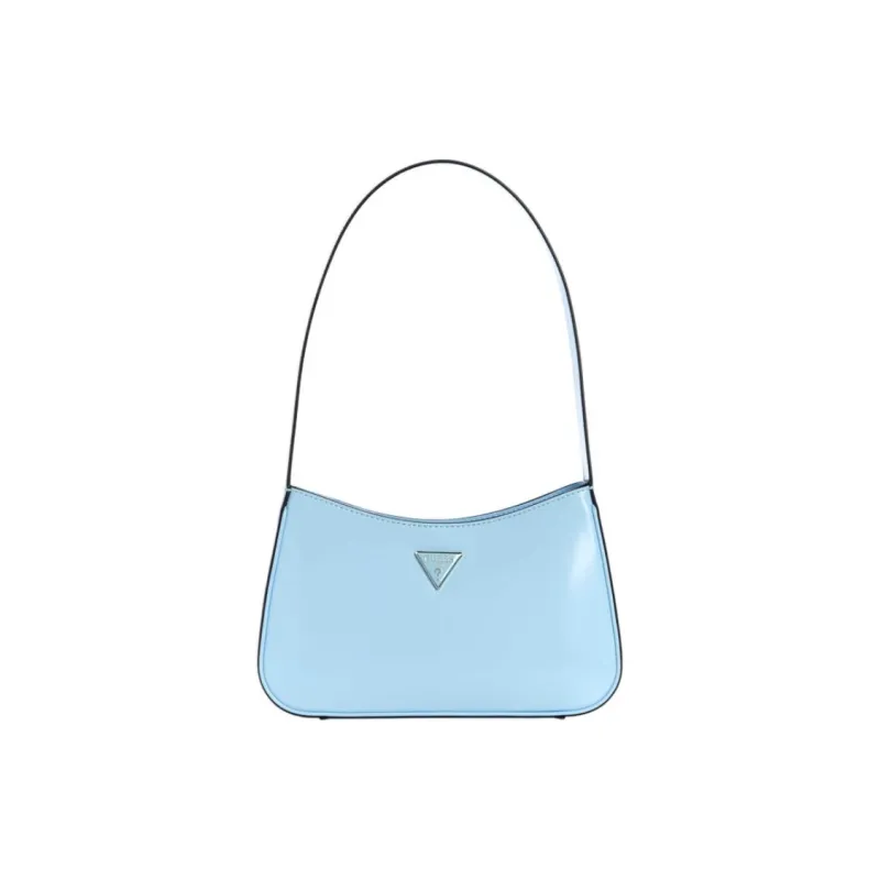 GUESS Artificial Leather Shoulder Bag Medium Size Women's Blue-0