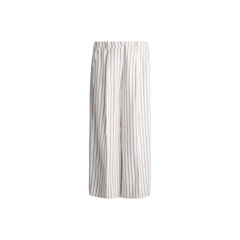 H&M Suit Trousers Women's White/Brown Stripes-0