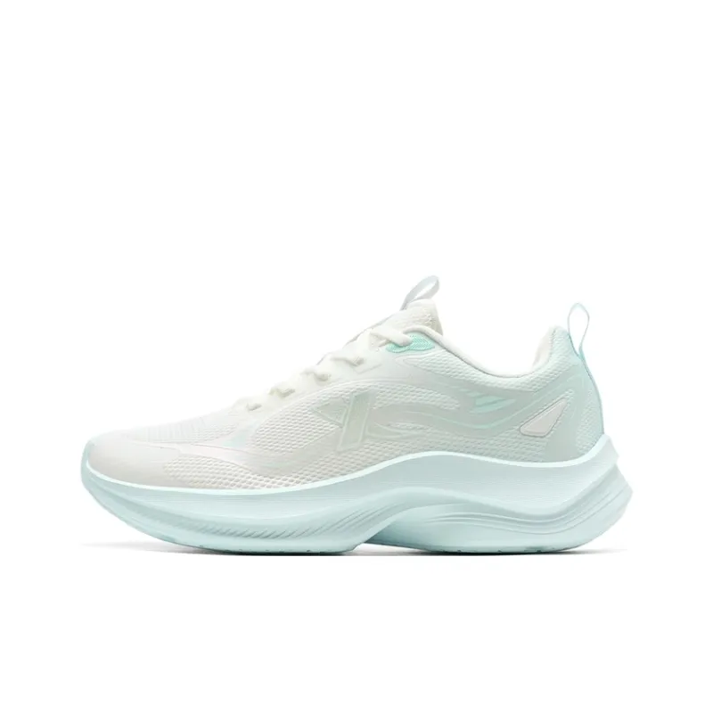 XTEP Feather Breathable Lightweight Rebound Low Top Casual City Commute Running Shoes Women's Sail White Misty Blue-0