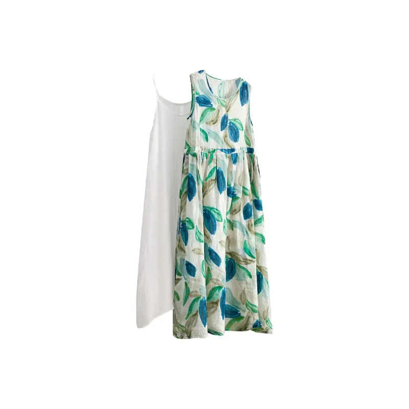 TOUCH Sleeveless Dresses Women's Blue Green Multicolor-0