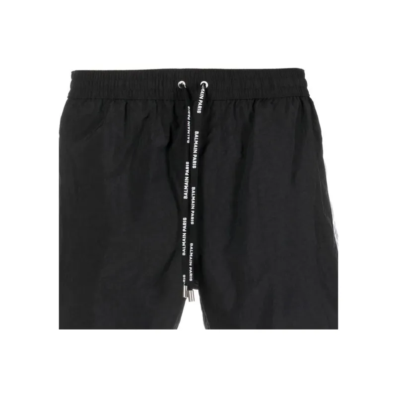 BALMAIN Layered Logo tape Shorts-4