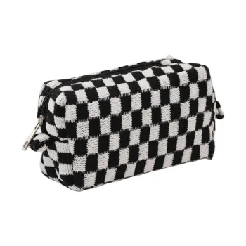 ZHIYIN Checkerboard Square Portable Storage Bag Large Capacity Travel Portable Multifunction Makeup Bag Make up Tools