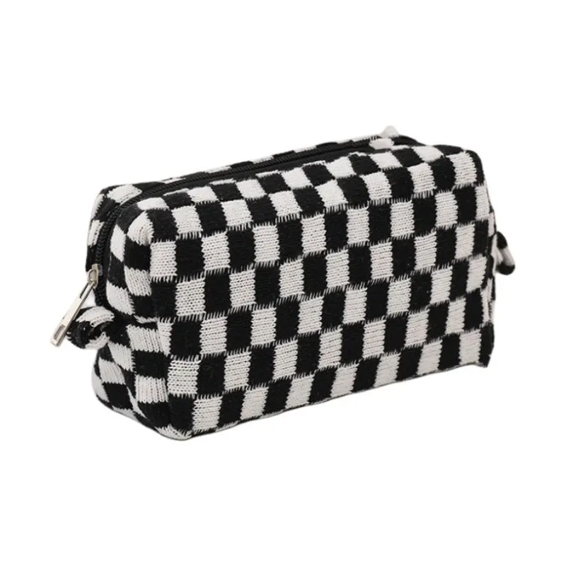 ZHIYIN Checkerboard Square Portable Storage Bag Large Capacity Travel Portable Multifunction Makeup Bag Make up Tools-0