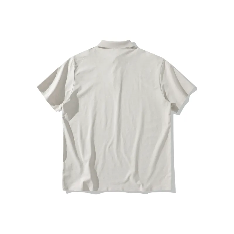 GEWO Jewel Basic Logo Print Seamless Rubber Lapel Short Sleeved Casual Versatile Polo Shirt Unisex-5