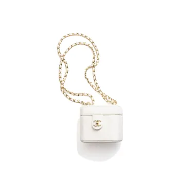 CHANEL Lambskin Makeup Box Small Square Bag, Crossbody Bag, Shoulder Bag Women's White