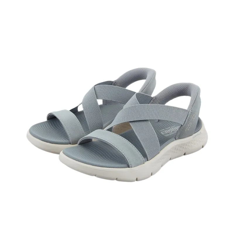Skechers GOWALK One Strap Sandals Medium Heel 3 5cm Women's Blue Gray-2