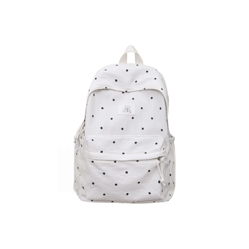 Vack Nylon Backpack Unisex White/Black-0