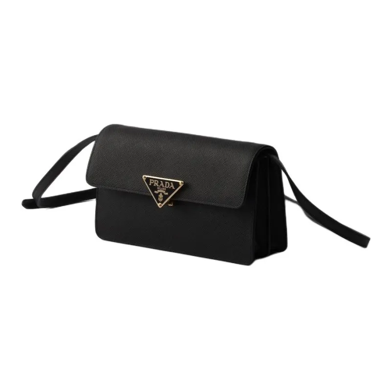 PRADA Saffiano Cow Leather Crossbody Bag, Shoulder Bag Mini Women's Black-1