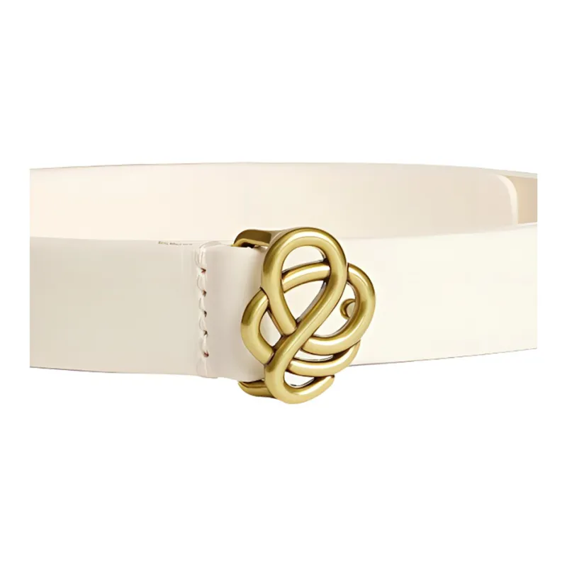 BY MALENE BIRGER COPENHAGEN MBC Cow Leather Belts Unisex White 1.8CM-1