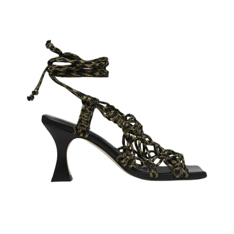 MIISTA Stephanie One Strap Sandals 7.5cm Women's Black-1