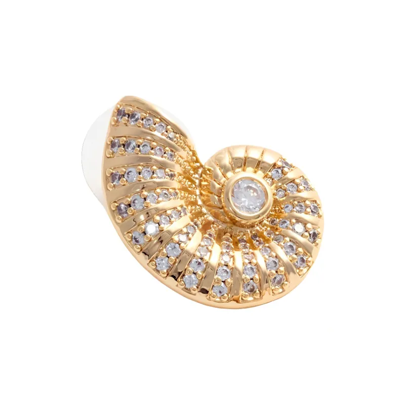 Self portrait Brass Zircon Earrings Women's Gold-2
