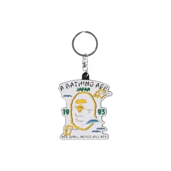A BATHING APE Rubber Keychains Unisex White