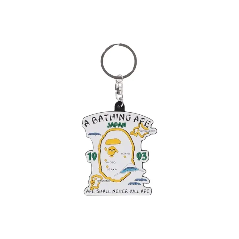 A BATHING APE Rubber Keychains Unisex White-0