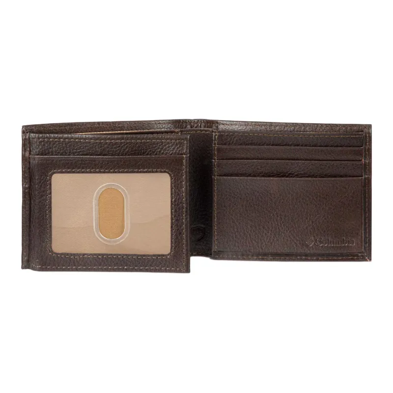 Columbia Pebble Leather Wallet Men's Brown-1