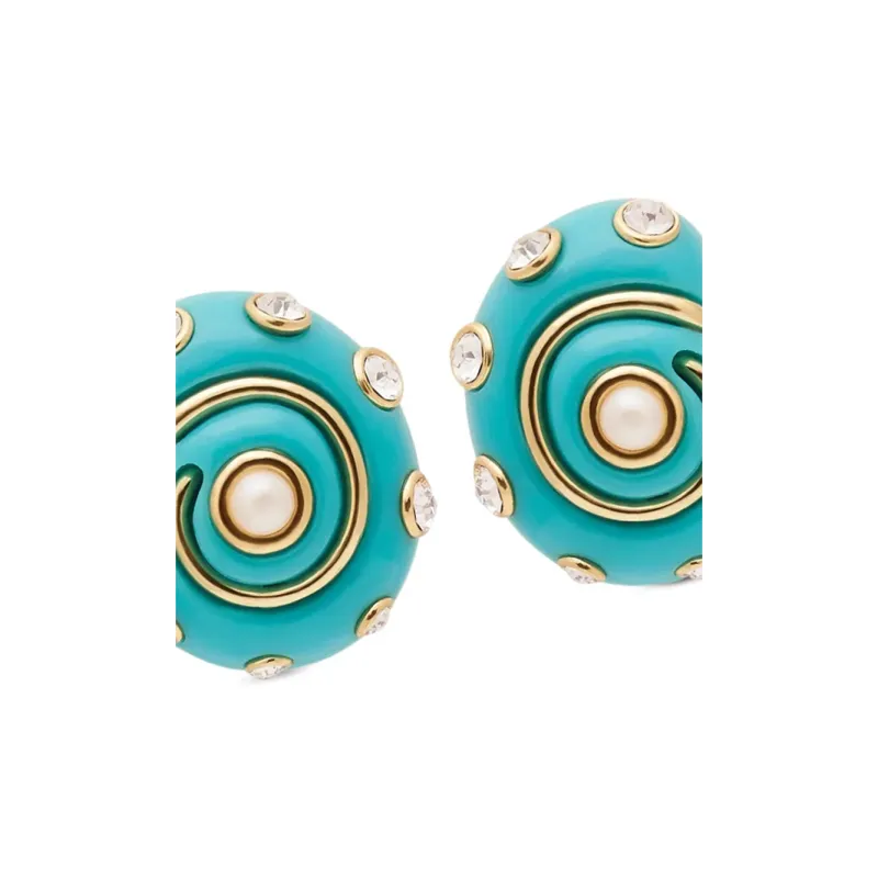 KENNETH JAY LANE Metal Earrings Women's Blue Green-1