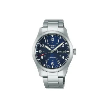 SEIKO 5 Sports Collection Automatic Mechanical Movement Stainless Steel Strap Watch 39.4mm Men's Watches Blue Dial