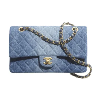 CHANEL Classic Flap CF Washed Denim Crossbody Bag, Shoulder Bag Regular Women's Blue