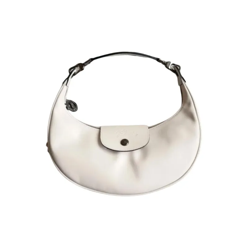 LONGCHAMP Cow Leather Handbag, Shoulder Bag Trumpets Women's Paper White-0