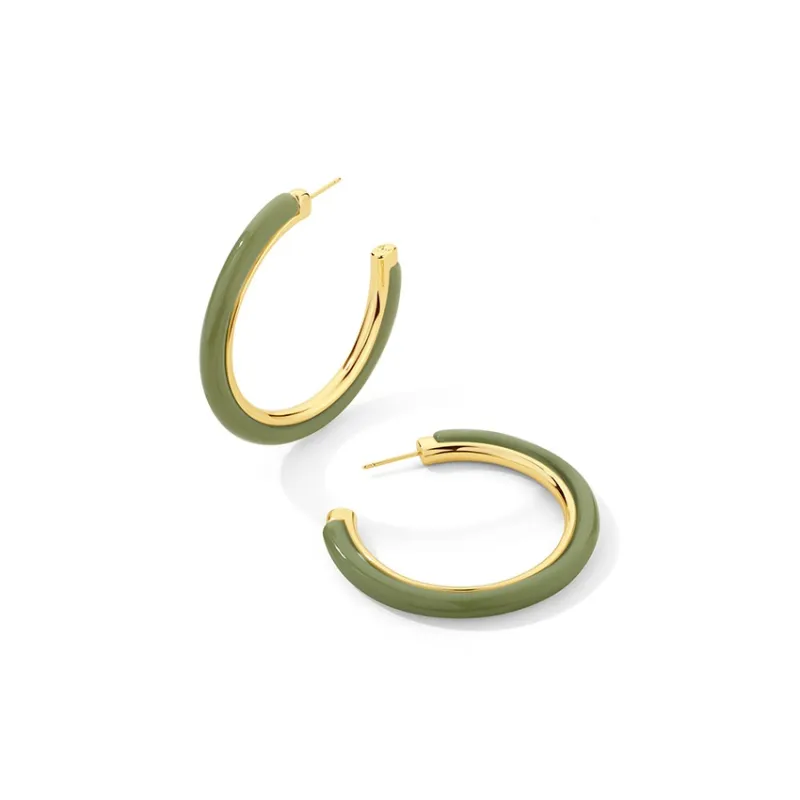 Agatha Copper Alloy Earrings Women's Matcha Green-1