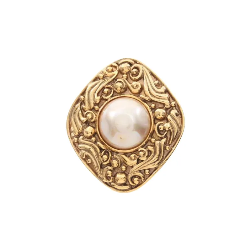 CHANEL 1980s Faux Pearl Clip on Earrings-0