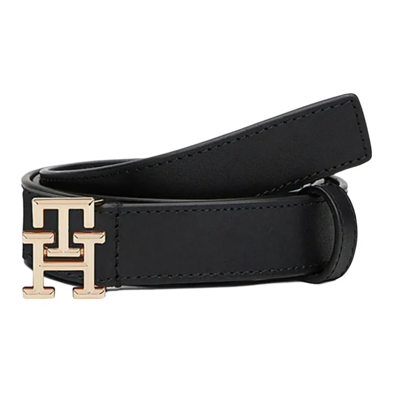 Tommy Hilfiger Calfskin Leather Belts Women's Black 2.5CM-1