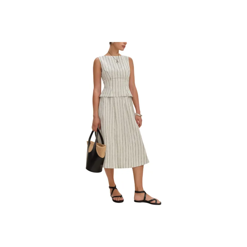 REFORMATION Moya Linen Two Piece Skirt Set Women's-0
