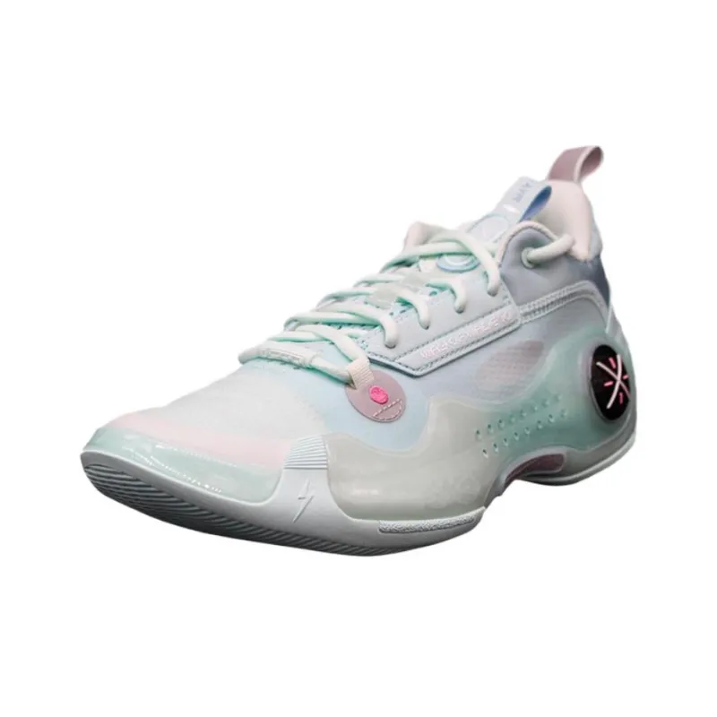 LiNing Abrasion Resistant Shock Absorbers Low Top Basketball Shoes Men's Blue Green-2