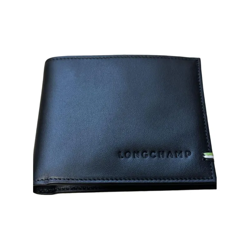 LONGCHAMP Cow Leather Wallet Men's Black-0