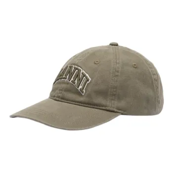 GANNI Organic Cotton Baseball Caps Women's Green