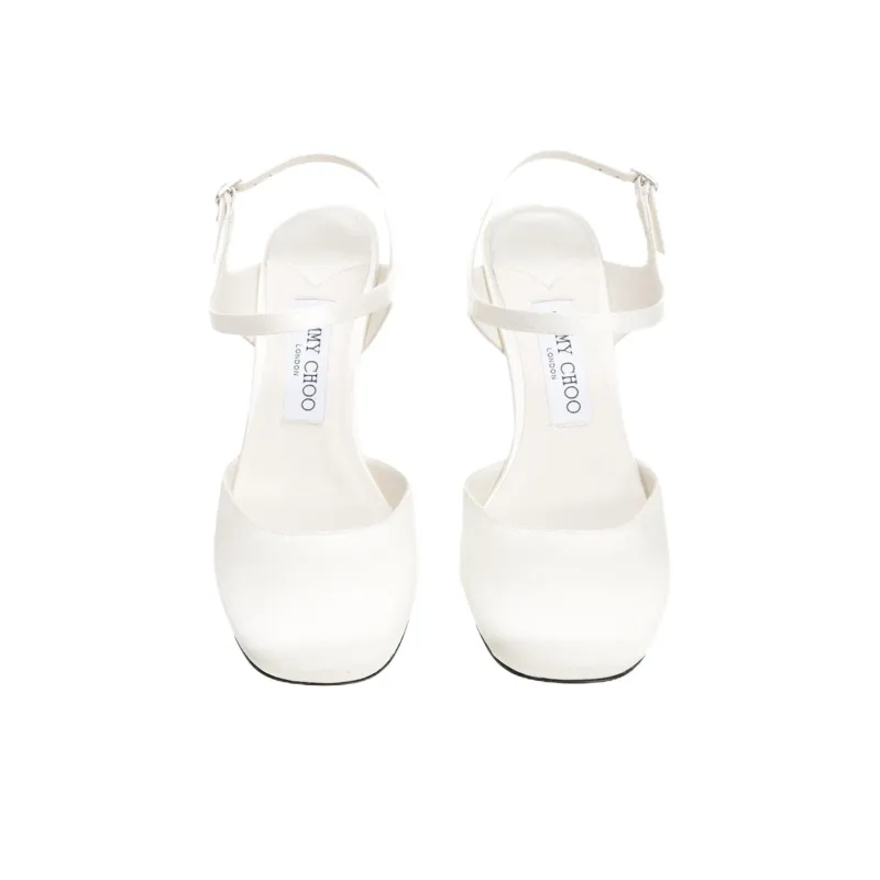Jimmy Choo Pixie Slim Heel High Heels 8cm Women's White-4