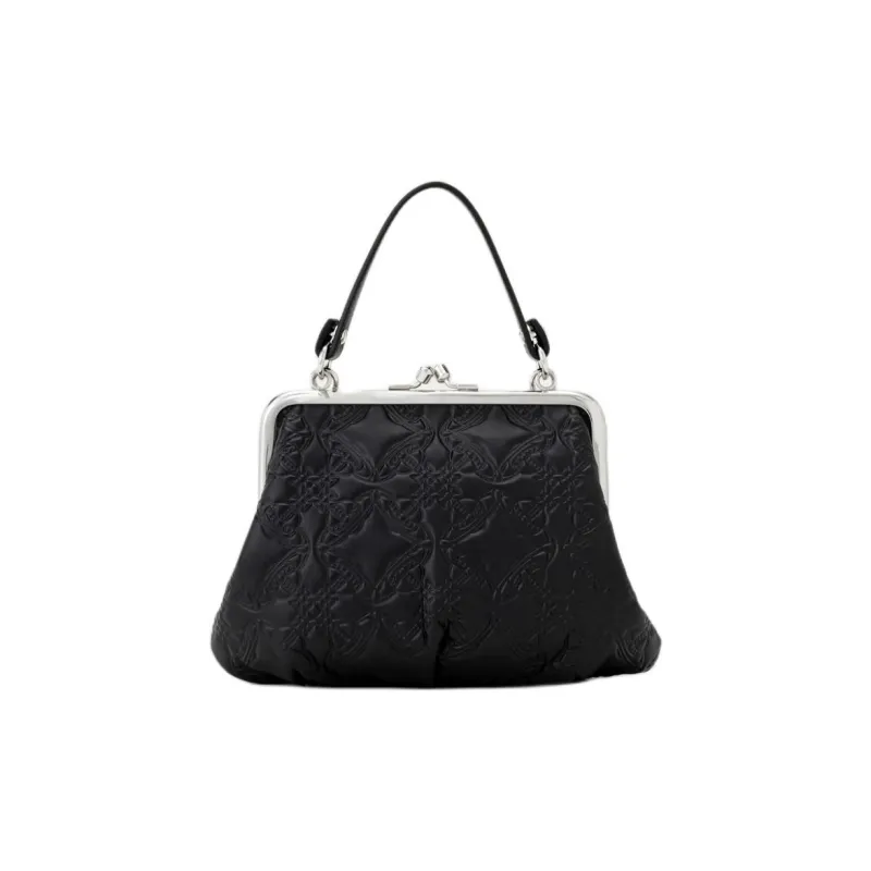 Vivienne Westwood EMBOSSED Sheepskin One Shoulder Handbag Mini Women's Black-2