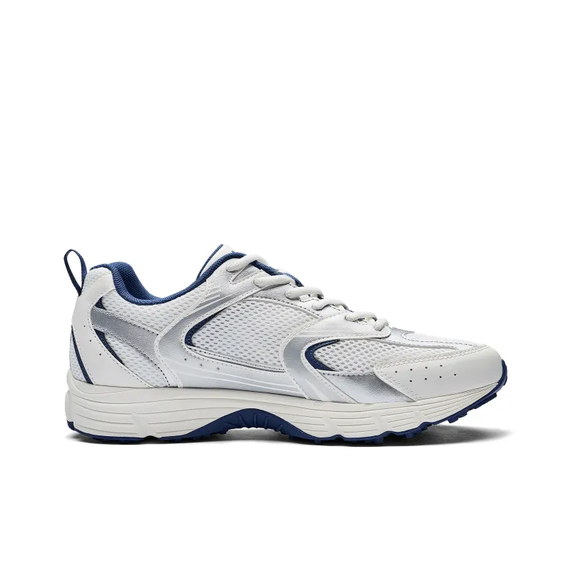 Kappa Cushioning, Wear Resistant Low Top Running Shoes Unisex White Silver-1