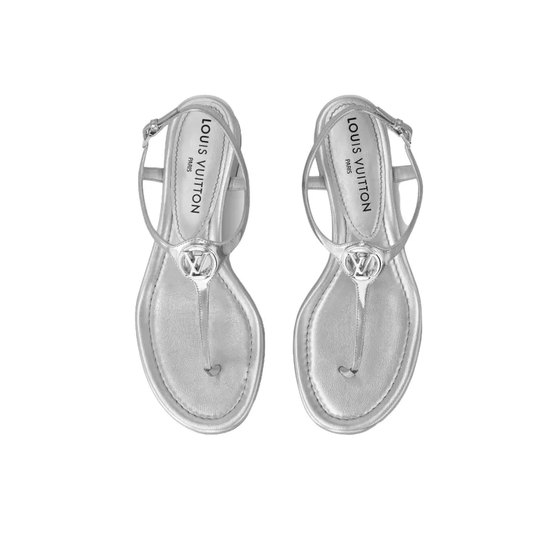 LOUIS VUITTON Sunkiss One Strap Sandals 3.5cm Women's Silver-3