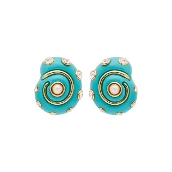 KENNETH JAY LANE Metal Earrings Women's Blue Green