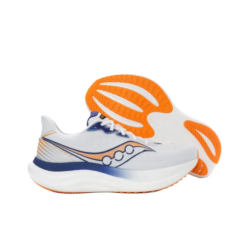 Saucony Triumph 23 Anti Slip Wear Resistant Low Top Running Shoes Men's White-7