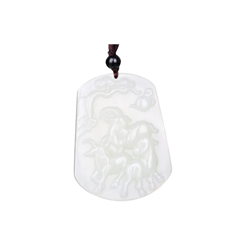 WANYUHUN Hetian Jade Pendants White Jade Unisex-0