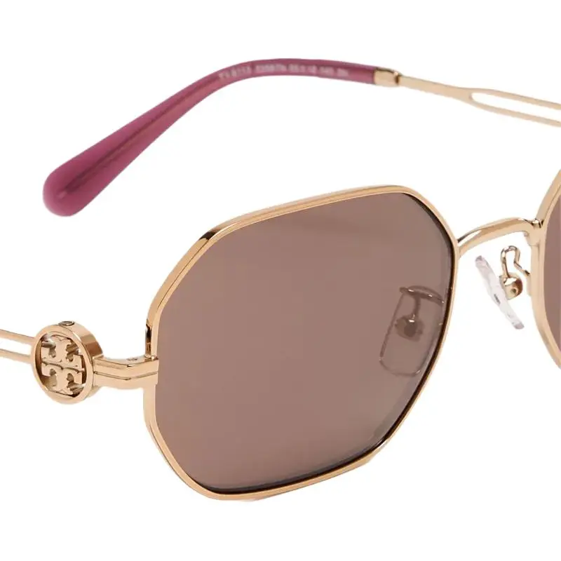TORY BURCH Metal Oval Sunglasses Women's Gold-3