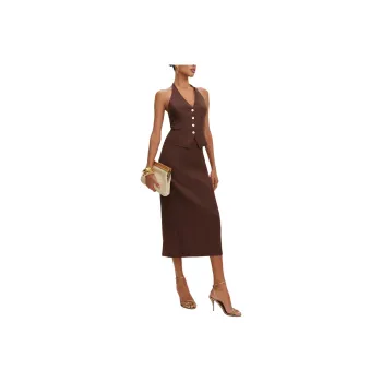 REFORMATION Hazen Linen Two Piece Skirt Set Women's