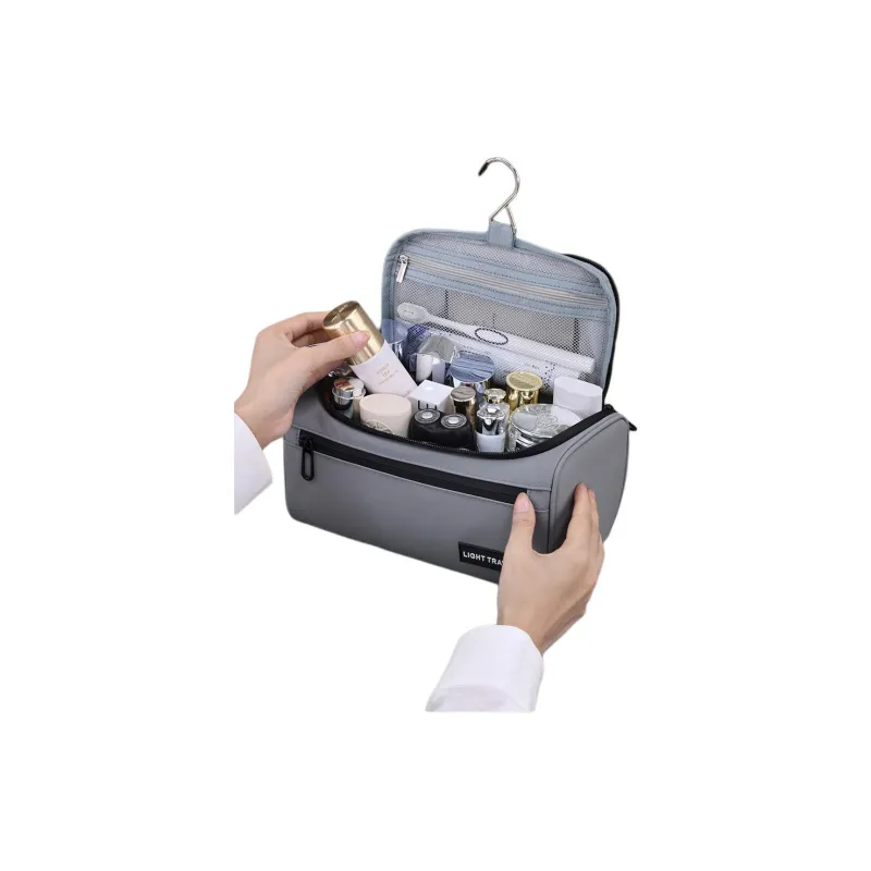 LETOO Membrana Dermalis Toiletry Bag, Travel Storage Bag Regular Unisex Gray Black-2