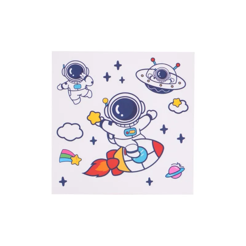 XIAOKOUTU Send Ten Astronaut Instagram Style Cartoon Pattern Cute Creative Transparent Stickers. Stickers-1