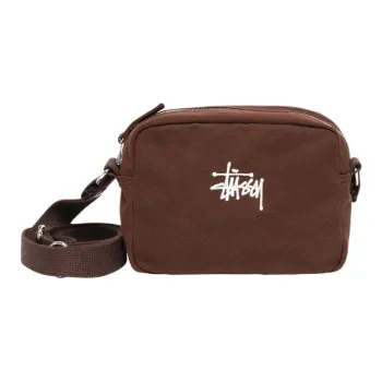Stussy Cotton Shoulder Bag, Crossbody Bag Unisex Brown