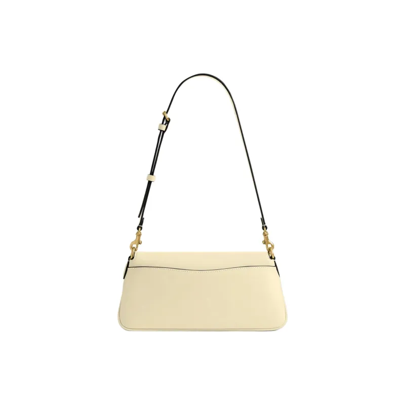 COACH Leather Portable Crossbody Bag, Shoulder Bag Medium Size Women's Light Yellow-2
