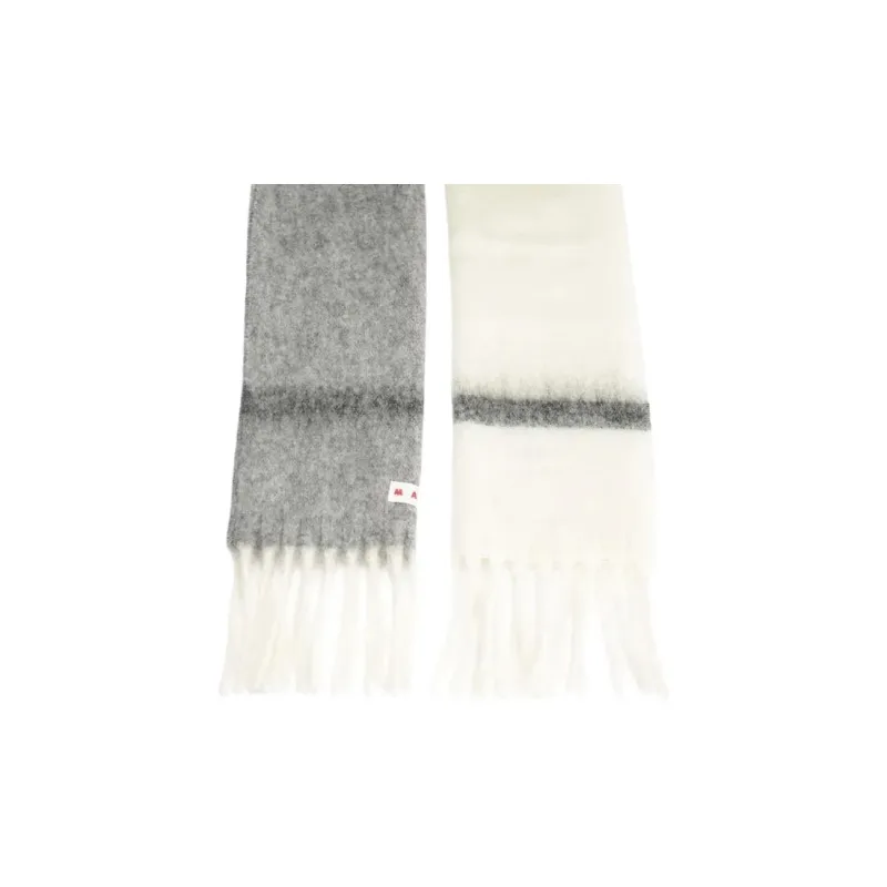 MARNI Fabric Knit Scarves Women's Gray-2