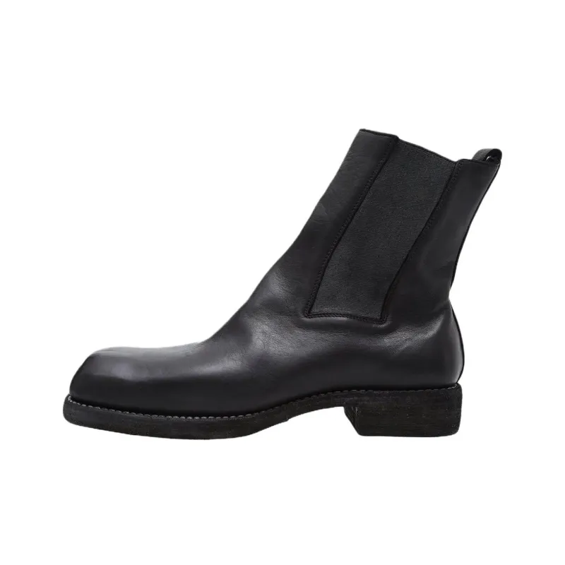 GUIDI Short Chelsea Boots Men's Black-0